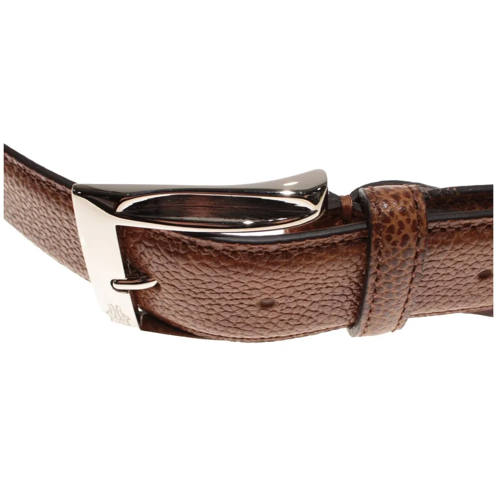 Di Bianco NWT Cut to Size Dress Belt In Solid Brown Pebbled Leather One Size